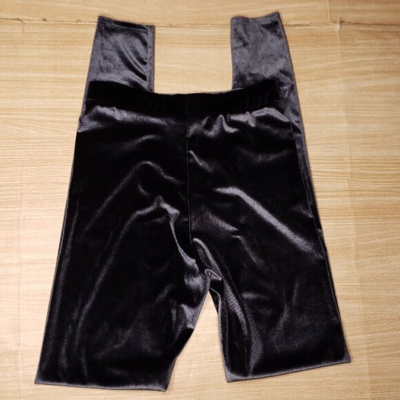 Zara Collection Slate Blue High Rise Velvet Leggings 8 - Picture 2 of 7